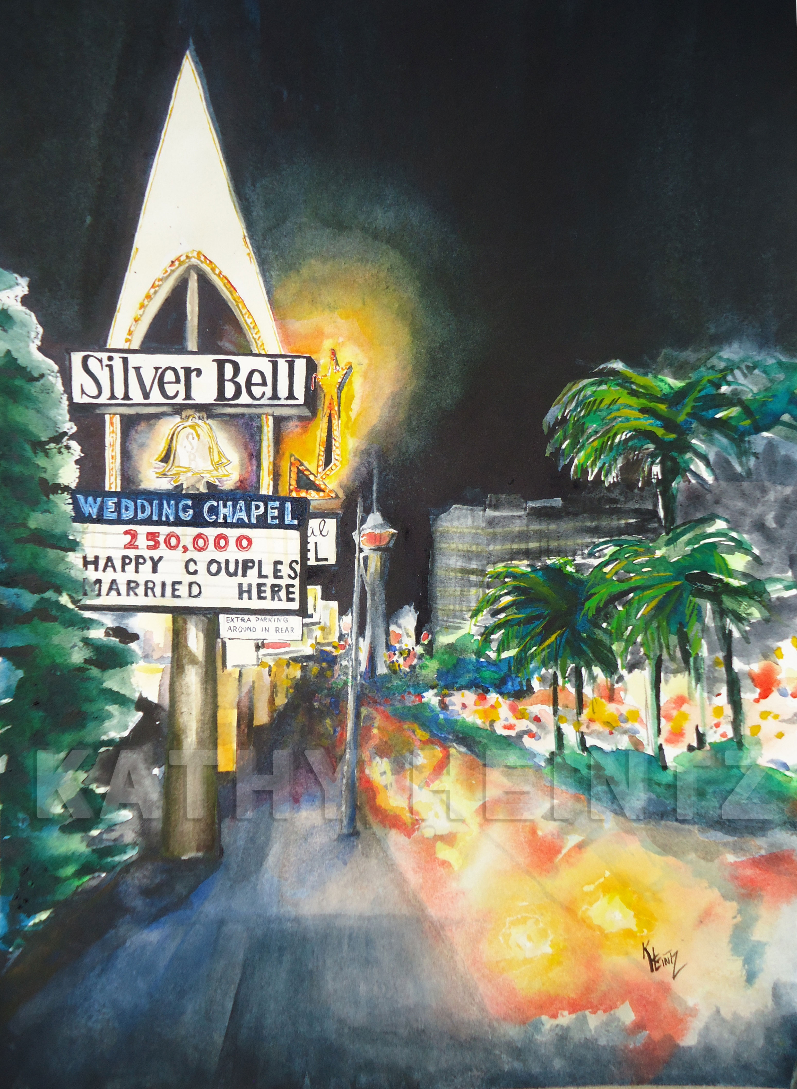 Silver Bell Wedding Chapel, watercolor